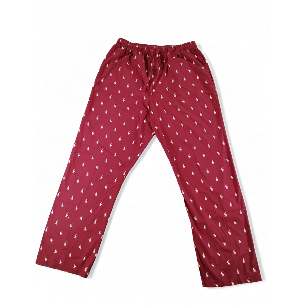 Polo Ralph Lauren Men's Allover Pony Woven Cotton Pajama Pants Medium Red